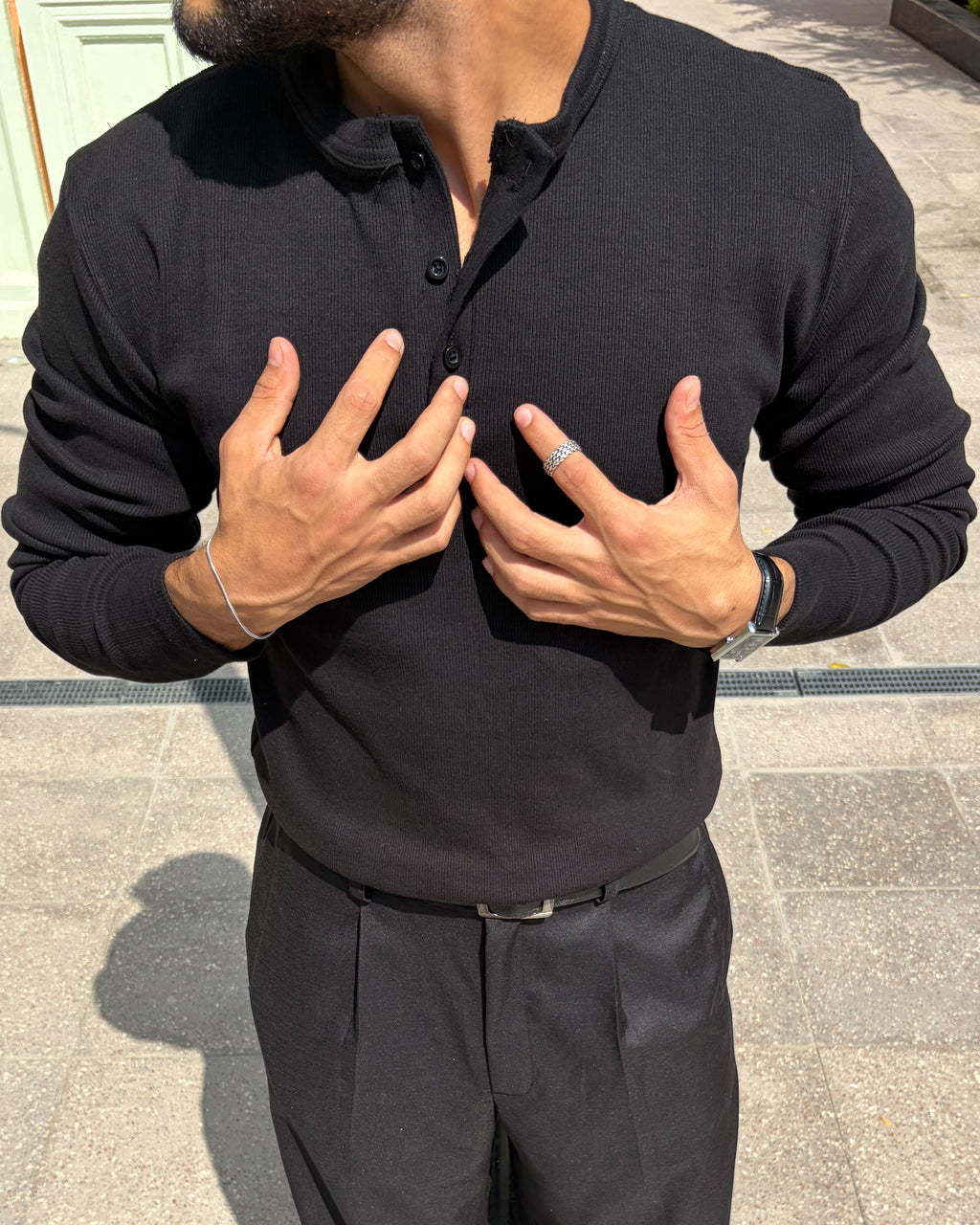 Wstudios Henley T-Shirt (Black)