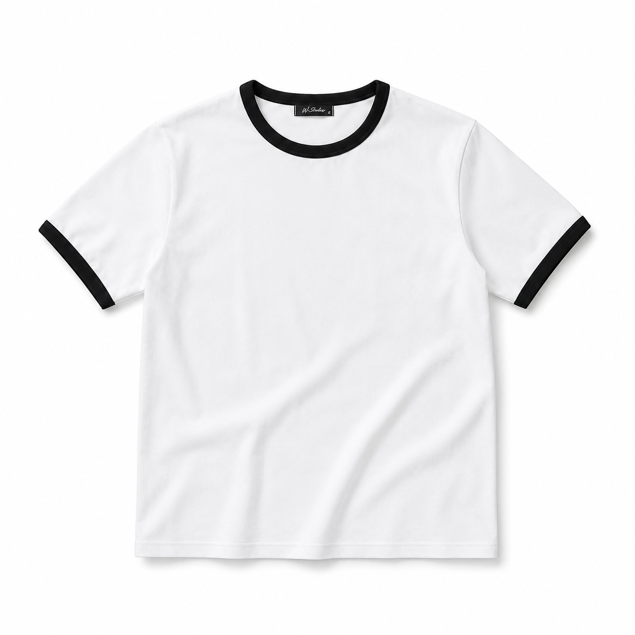 Ringer Tee — White / Black