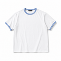 Ringer Tee — White / Baby Blue