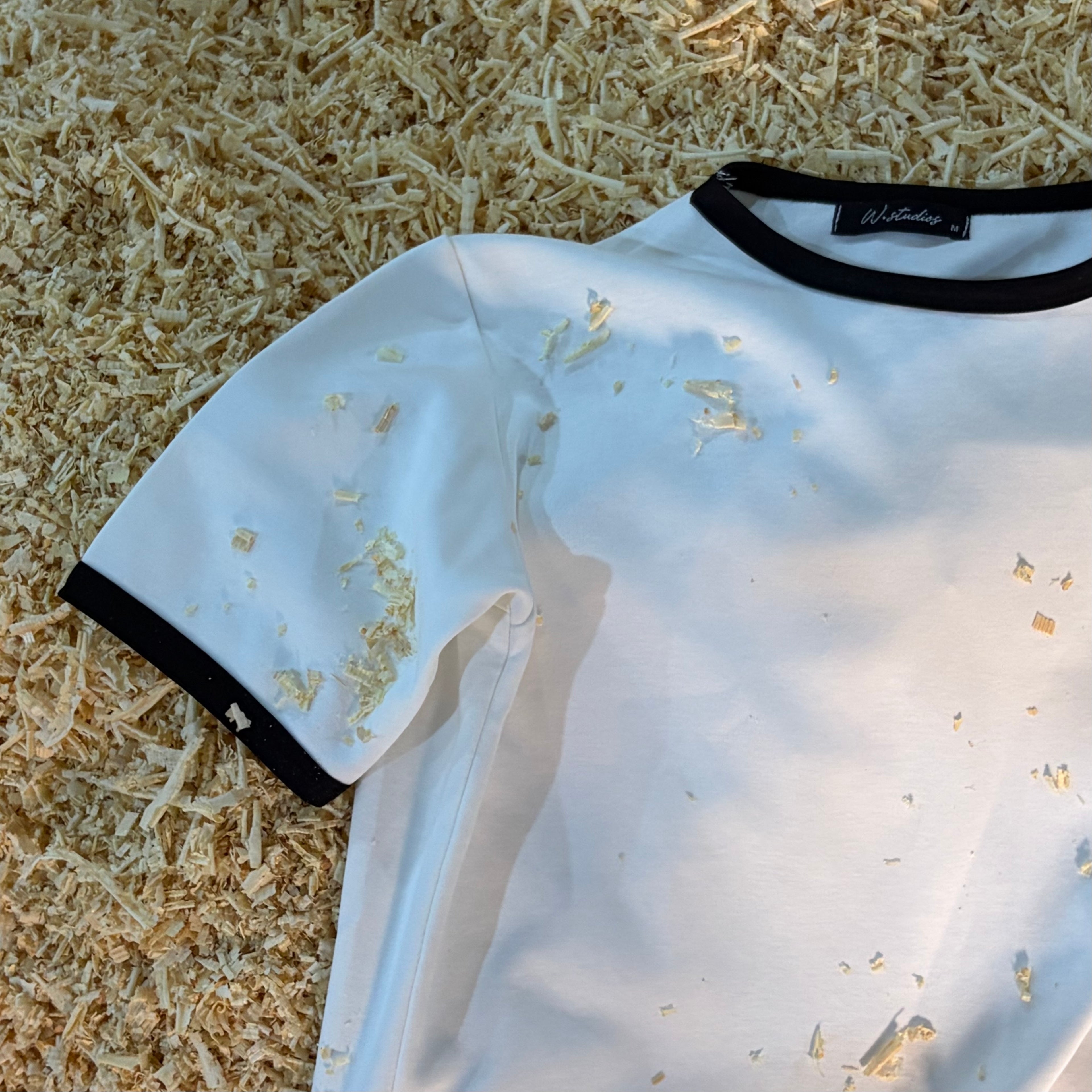Ringer Tee — White / Black