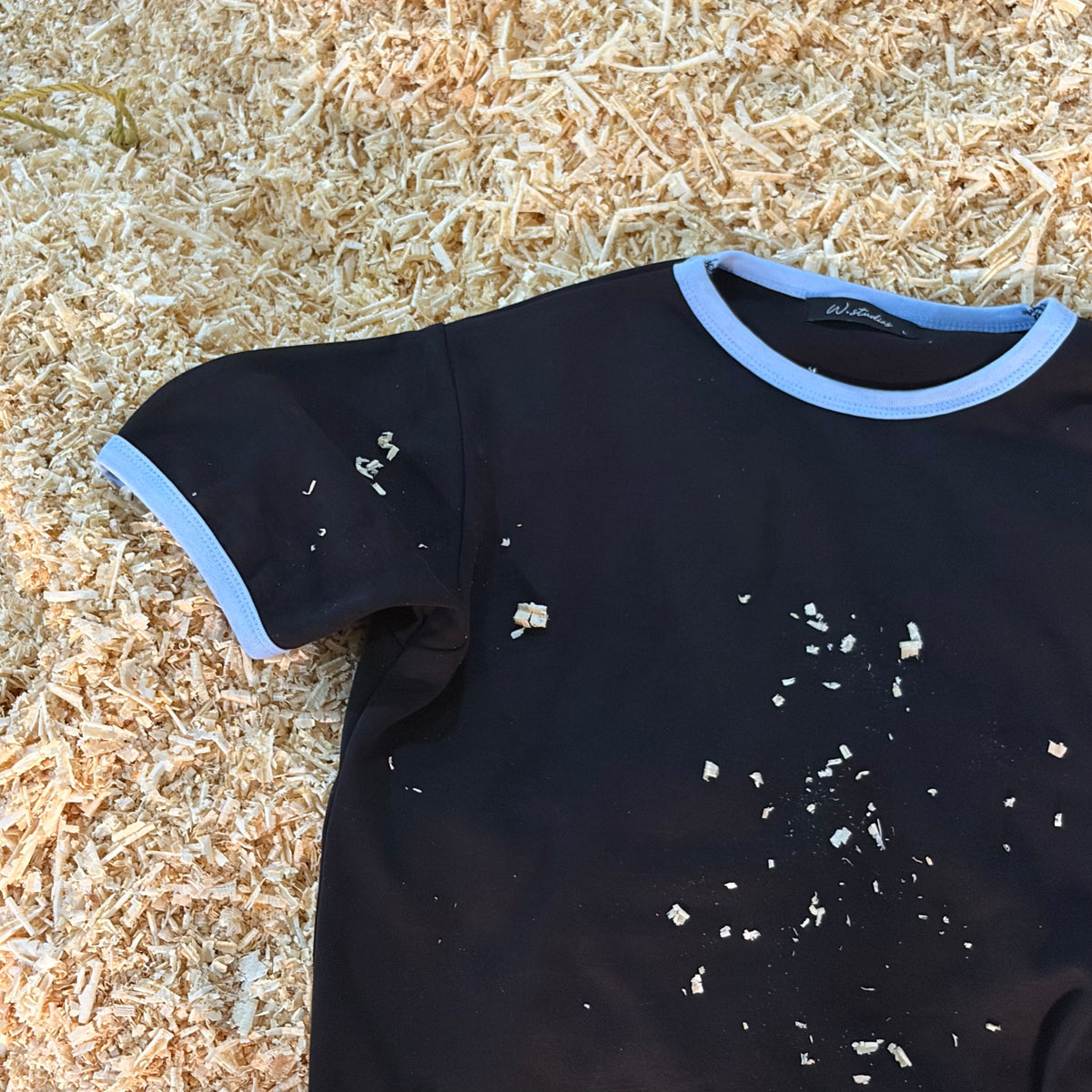 Ringer Tee — Black / Baby Blue