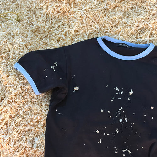 Ringer Tee — Black / Baby Blue